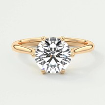 1.00CT Lab Grown Diamond Engagement Ring 14K Gold Round Cut Lab Grown CVD Diamon - £816.12 GBP