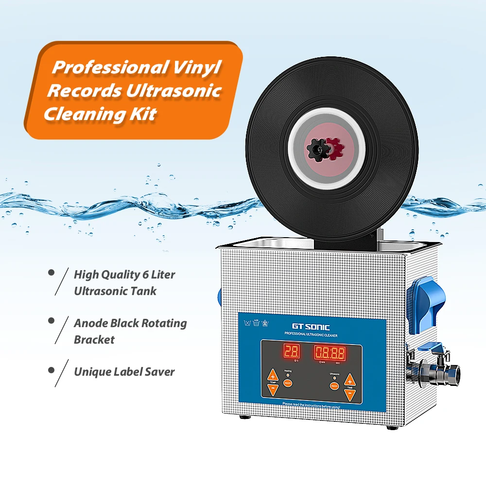 6L Ultrasonic Vinyl Record Cleaner Bath 7-12 Inches Mini Portable Washing - $328.48+