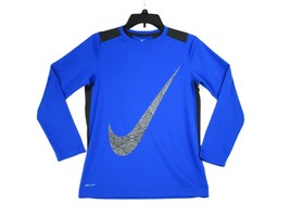 Nike Dri-Fit Training Long Sleeve Shirt Youth Boys Sz L Quick Dry & Lightweight - £19.61 GBP