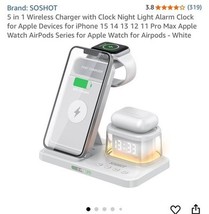 5 in 1 Foldable Wireless Fast Charger with Night Light Transparent Clock... - $34.53