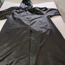 Sue Brett Women's Black Button Removable Hoodie Jacket Chest Sz 58" Made In USA image 7