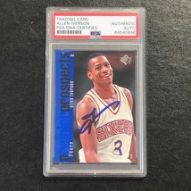 1996 SP Premier Prospects #141 Allen Iverson Signed Card AUTO PSA Slabbed 76ers - £313.81 GBP