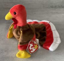 VINTAGE Ty Beanie Babies Collection 1996 Gobbles Plush Turkey Brown Mulicolor - £15.17 GBP