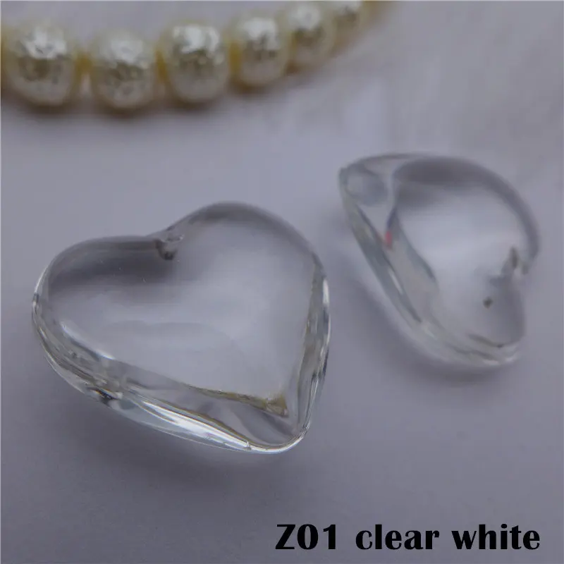 24mm/35mm heart crystals flat pendants jewelry DIY accessories gl charms chandel - £100.07 GBP