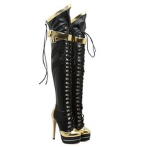New Women Boots High Heels Platform Zipper Boot Oner The Knee High Buckle Nightc - £79.59 GBP