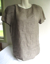 Calvin Klein Slubbed Linen Tweed Top Shirt Blouse Womens Sz 8 Vintage Hong Kong - £14.87 GBP