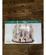 International Bazaar Nativity 10 Piece Porcelain Pastel w Wood Base &amp; Box - $26.73