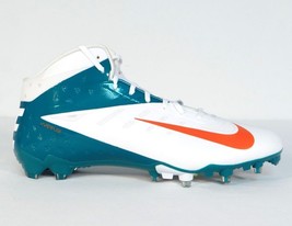Nike Vapor Elite Hyperfuse White Aqua &amp; Orange 3/4 TD Football Cleats Me... - £79.92 GBP