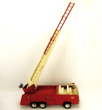 25&quot; Tonka Aerial Ladder Fire Truck, Open Cab, Pressed Metal, 1970s Vintage Toy - $39.15