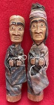 Outstanding Toraja Tribe Tau Tau Ancestral Pair Of Effigy Carvings ~ Sulawesi - £149.50 GBP