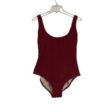 Kona Sol Textured Tie Back One Piece Swimsuit Size XL Burgundy Beach Tra... - $169.16 MXN