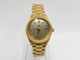 Selco Geneve Watch Women New Battery Gold Tone Date Dial 24mm - $55.00