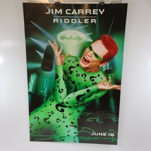 Vintage 1995 Batman Forever Jim Carrey Riddler Double Sided Movie Poster 27x40 - £172.06 GBP
