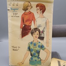 Vintage Sewing PATTERN Vogue Patterns 5211, Easy to Make 1961 Womens Blouse - £18.50 GBP