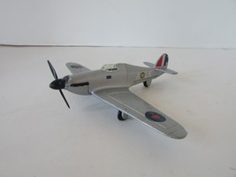 Diecast 63159  Propeller War Plane Hurricane WWII 6.25&quot; Wingspan Silver H2 - £5.08 GBP