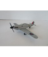 Diecast 63159  Propeller War Plane Hurricane WWII 6.25&quot; Wingspan Silver H2 - £5.08 GBP