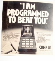 1980 Ad Electronic Comp IV Game MB Electronics I Am Programmed To Beat You - £6.38 GBP
