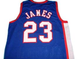 Lebron James #23 High School All American Basketball Jersey Blue Any Size image 2