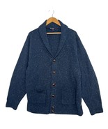 Cremieux Sweater Mens 2XL Shawl Collar Lambs Wool Button Cardigan Elbow ... - $49.49