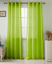 RT Designers Collection Faux Silk Curtain Panel Size 54 X 84 Color Bright Green - £35.61 GBP