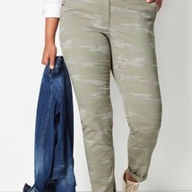 J. Jill Camo Casual Pants in Washed Sage Cotton Chino Khaki Size 10P - $21.77