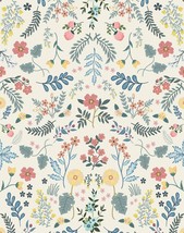 Floral Peel And Stick Wallpaper Wildwood Wallpaper Beige And Coral Farm ... - £34.56 GBP