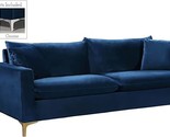 Naomi Collection Sofa With Stainless 1 Modern | Contemporary Velvet Upho... - $1,651.99