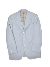 H Freeman &amp; Son Blazer Jacket Mens 40S Blue Gingham Plaid Wool Sport Coat - £56.96 GBP