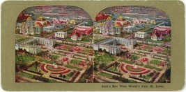 c1900&#39;s Color World Tours Stereoview Bird&#39;s Eye View World&#39;s Fair St. Louis MO - £9.58 GBP