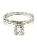 5/8 ct Diamond Engagement Ring REAL SOLID 14 k White Gold 1.7 g Size 5.5 - £1,601.17 GBP