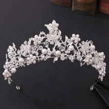 Women Gold/Silver Color Crown Headband Rhinestones Crystal Tiara Bride Wedding H - £18.15 GBP