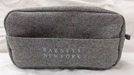 Barneys New York Make-Up Bag Cosmetic Toiletries Case Gray Felt Ltd. Edition - £19.40 GBP