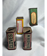 Vtg Durkee&#39;s Mustard Cloves Ginger Curry Powder Spice Tins Lot Of 4 NY A... - £32.01 GBP