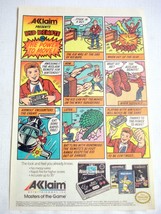 1989 Color Cartoon Ad Aklaim Remote Control for Nintendo with Kid Remote - £6.36 GBP