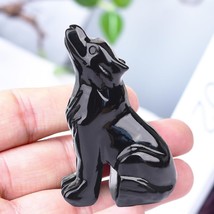 2.1 Inch Black Obsidian Wolf Crystal Statue 2.1 inch x 1.4 inch x 0.9 inch - $15.89