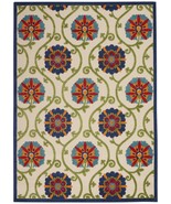 4 X 6 Ivory And Blue Floral Indoor Outdoor Area Rug - $167.69 CAD