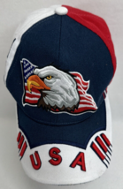 USA Hat Embroidered Eagle Flag Adjustable Cap - £8.03 GBP