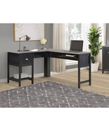 Saint Birch 56 in. Ansel L-Desk with Keyboard Pullout Tray Black - $318.18