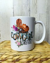 Cowgirl Forever Country Boots Hat Coffee Mug 11 oz Western Horse Lover Gift - £7.58 GBP