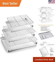 Versatile 6-Piece Baking Sheet and Cooling Rack Set - Durable &amp; Dishwash... - $756.61 MXN