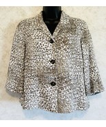 Pendleton Women&#39;s Jacket Leopard Print Linen Rayon Blend 3/4 Sleeve Size... - £18.25 GBP