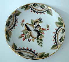 Gorgeous USSR Russia Hand Decorated 11&quot; Pear Bowl c1970&#39;s - £94.64 GBP