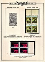 Minkus 1969 U. S. Plate Block Album Supplement page Grandma Moses &amp; W. C. Handy - £7.92 GBP