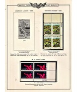 Minkus 1969 U. S. Plate Block Album Supplement page Grandma Moses &amp; W. C... - $10.00