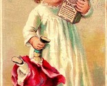 James Pyles Pearline Victorian Trade Card Girl Doll &amp; Jack in the Box M10 - $24.70