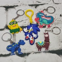 Keychain Back Pack Clips Lot of 5 Sonic Minions Dinosaurs Llama  - $14.84