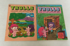 Vintage trolls coloring and activity book pad PB 1990s honey bear books - $19.75