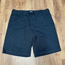 Lands End Mens Solid Black Chino Shorts Size 42 Cotton Blend 10.5&quot; Inseam - $31.68