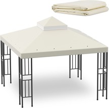 10x10 FT Gazebo Replacement Canopy Top Cover Double Tiered Canopy Top Cover for - £66.55 GBP