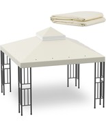 10x10 FT Gazebo Replacement Canopy Top Cover Double Tiered Canopy Top Co... - £66.09 GBP
